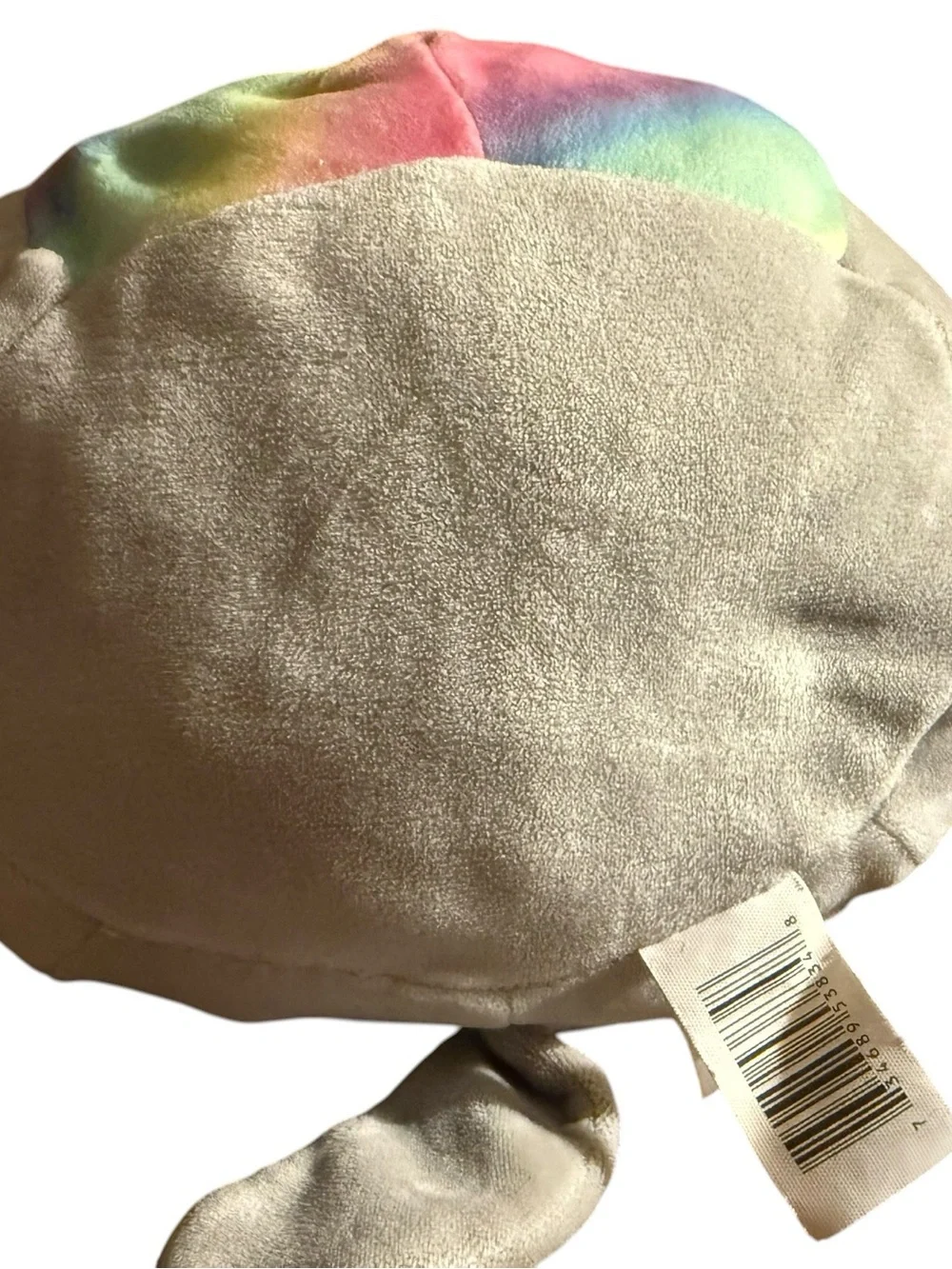 Squishmallows Beige Cat Plush with Pastel Rainbow Belly
